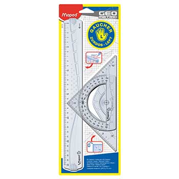 Bluepixel Equipamentos e Serviços Informáticos Lda | Conjunto de Geometria Maped Esquerdino com 3 Peças | Material Escolar Maped Packs