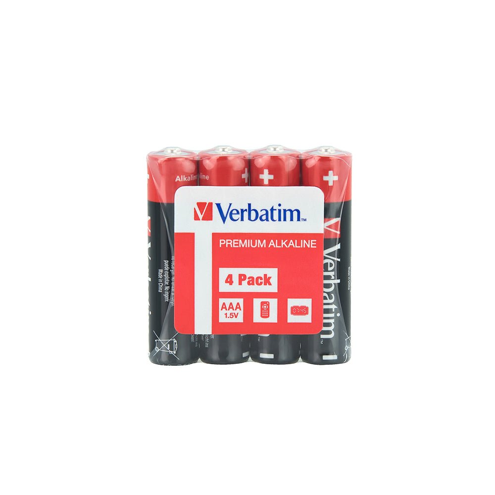 Pilhas AAA LR03 Alcalinas 1.5V 1300mAh Verbatim 4 unidades