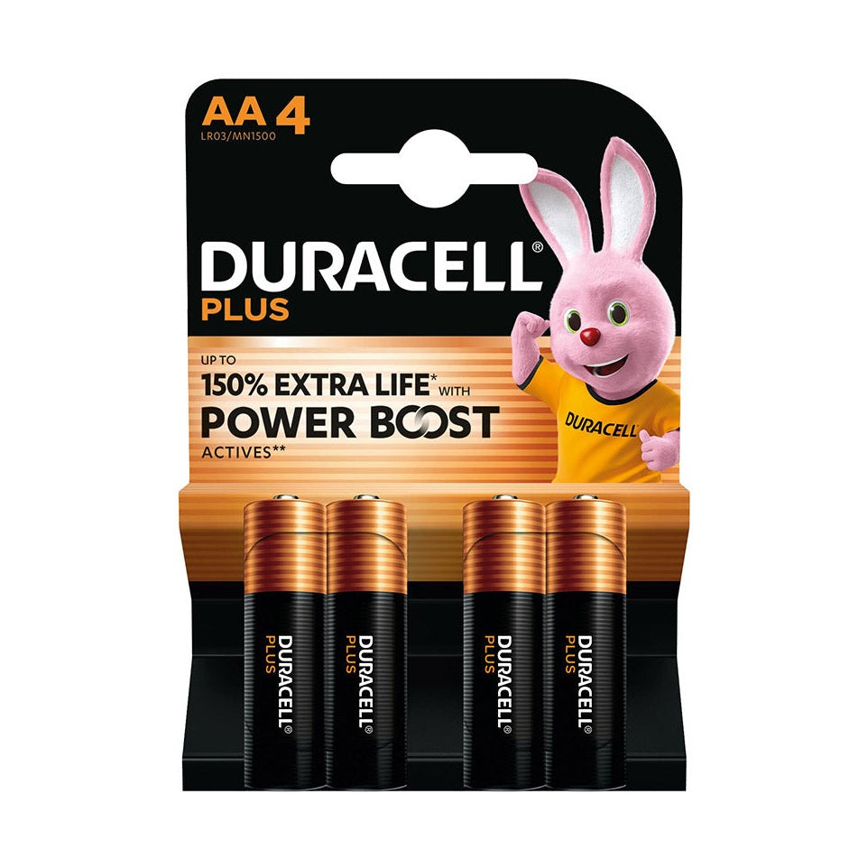 Pilhas AA LR06 Alcalinas 1.5V Power Boost Duracell Plus 4un