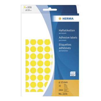 Bluepixel Equipamentos e Serviços Informáticos Lda | Etiquetas redondas amarelas 13mm Herma 2464 unidades | Identificação rápida Herma Etiquetas