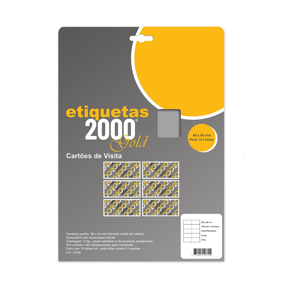 Bluepixel Equipamentos e Serviços Informáticos Lda | Cartões de Visita 86x54mm 210g Cinza - 100 unidades Neutral Cartões de Visita