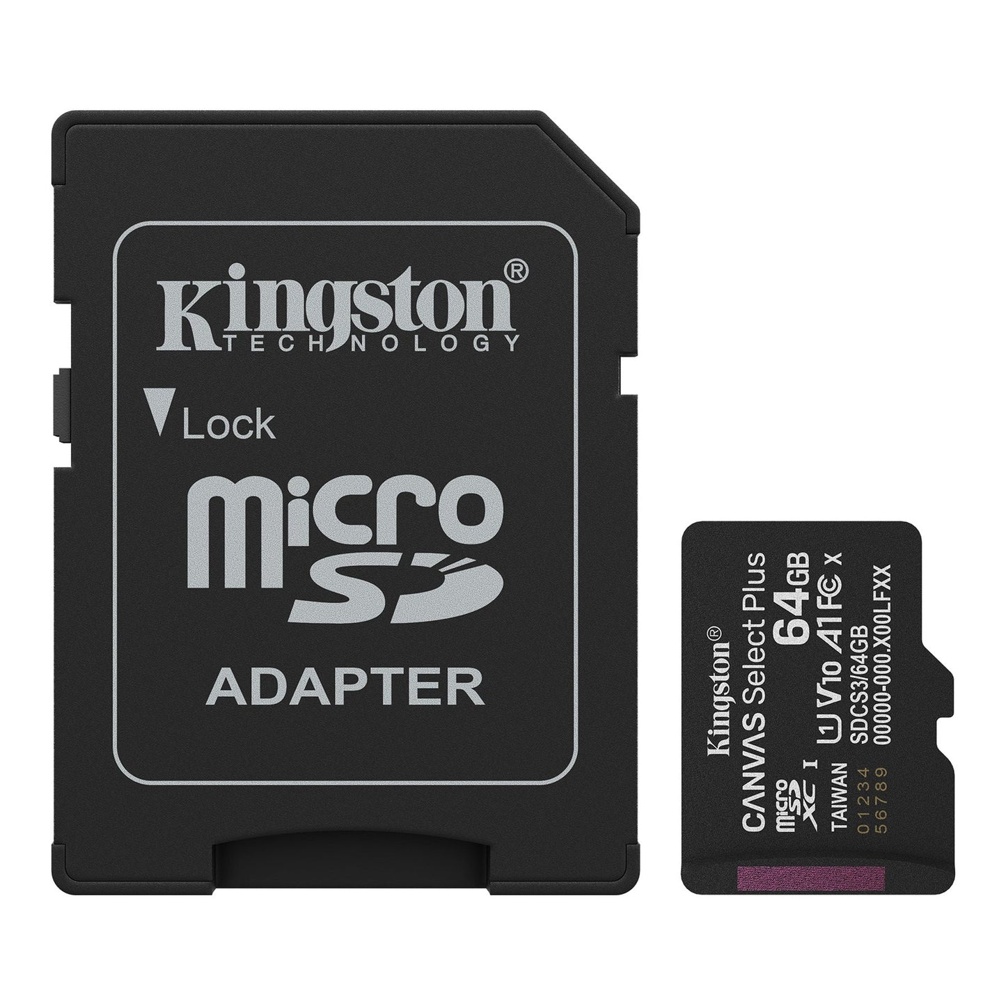Kingston Canvas Select Plus - Cartão de memória flash adaptador microSDXC para SD Incluído - 64 GB - A1 / Video Class V10 / UHS-I U1 / Class10 - microSDXC UHS-I