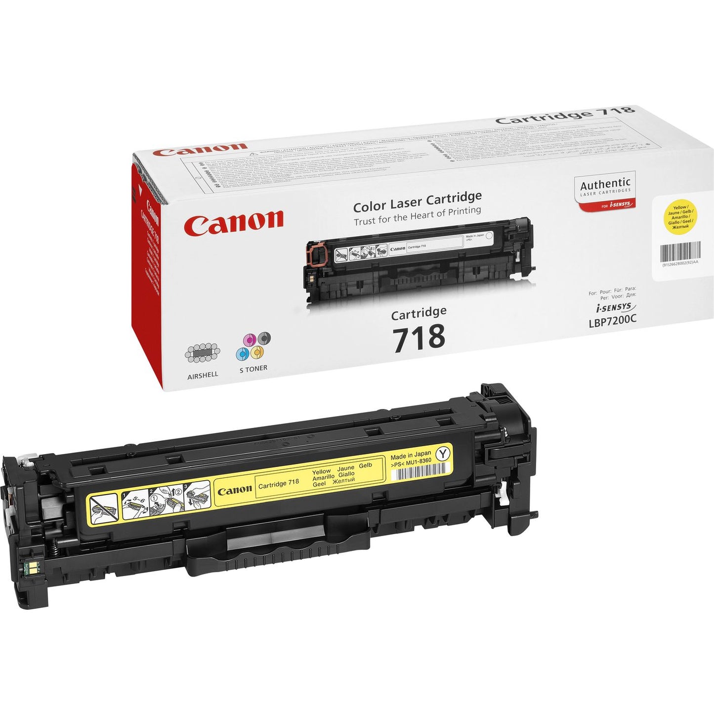 Toner Canon 718 Amarelo 2659B002 - Compatível para 2900 páginas