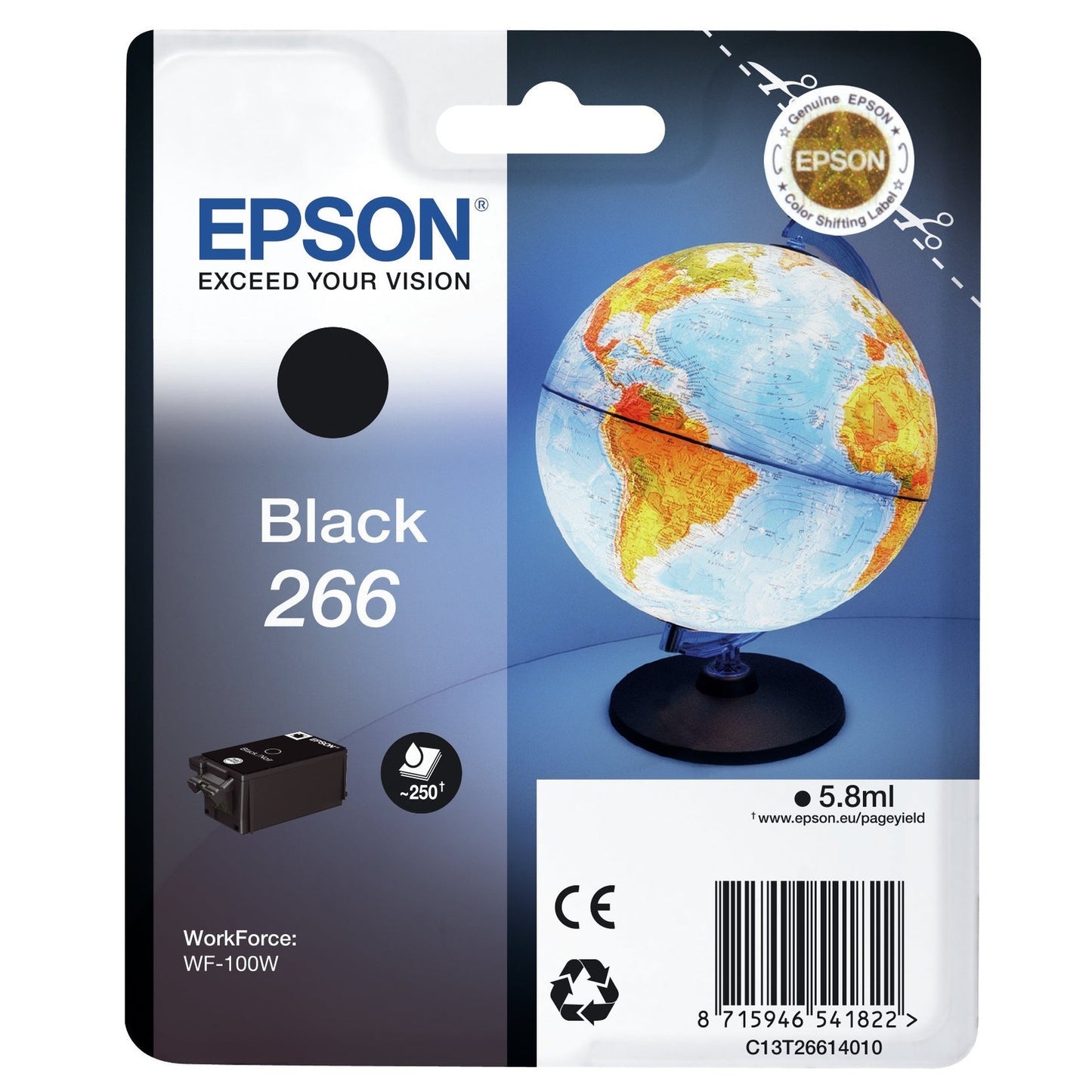 Tinteiro EPSON 266 Preto para WorkForce WF-100W | Original Epson