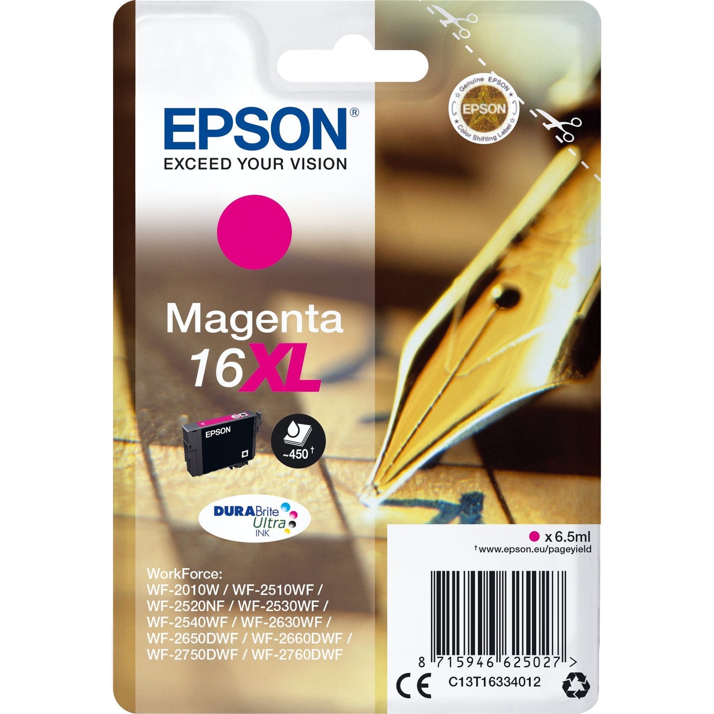 Tinteiro EPSON 16 Magenta XL - WF-2010/251xx/26xx/27xx