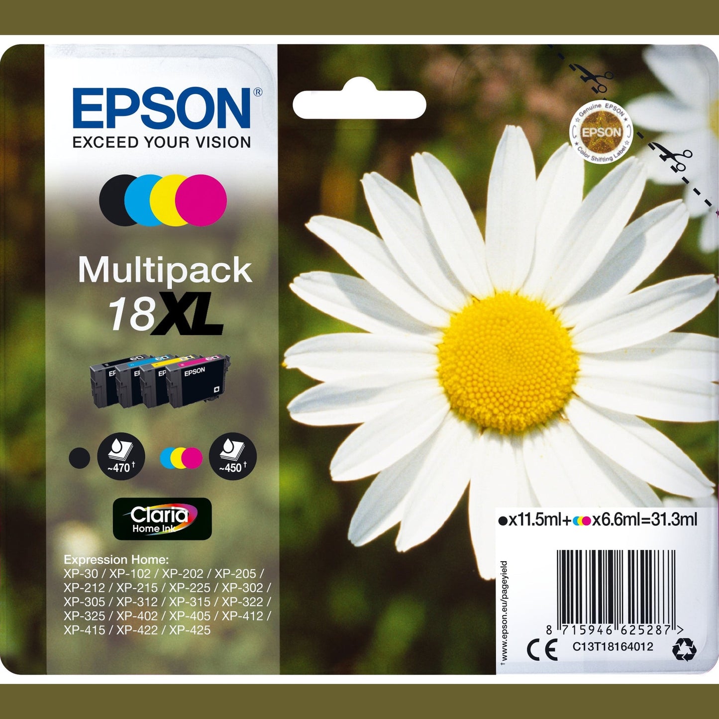 Tinteiro EPSON 18 Multipack 4 Cores XL - XP-30/x02/x05/x12/x15/x22/x25