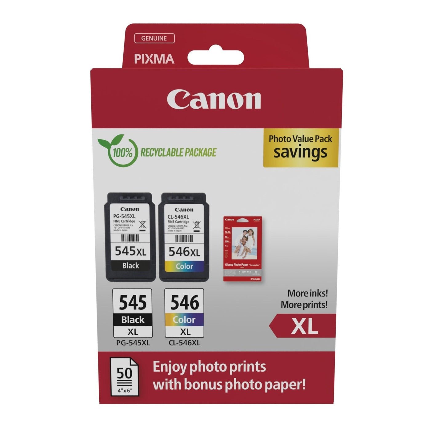 Cartucho de Tinta Canon PG-545XL/CL-546XL para Impressora Photo Value BL Canon