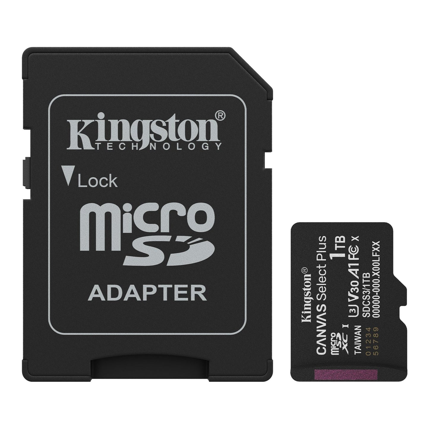 Kingston Canvas Select Plus - Cartão de memória flash adaptador SD Incluído - 1 TB - A1 / Video Class V30 / UHS-I U3 / Class10 - microSDXC UHS-I