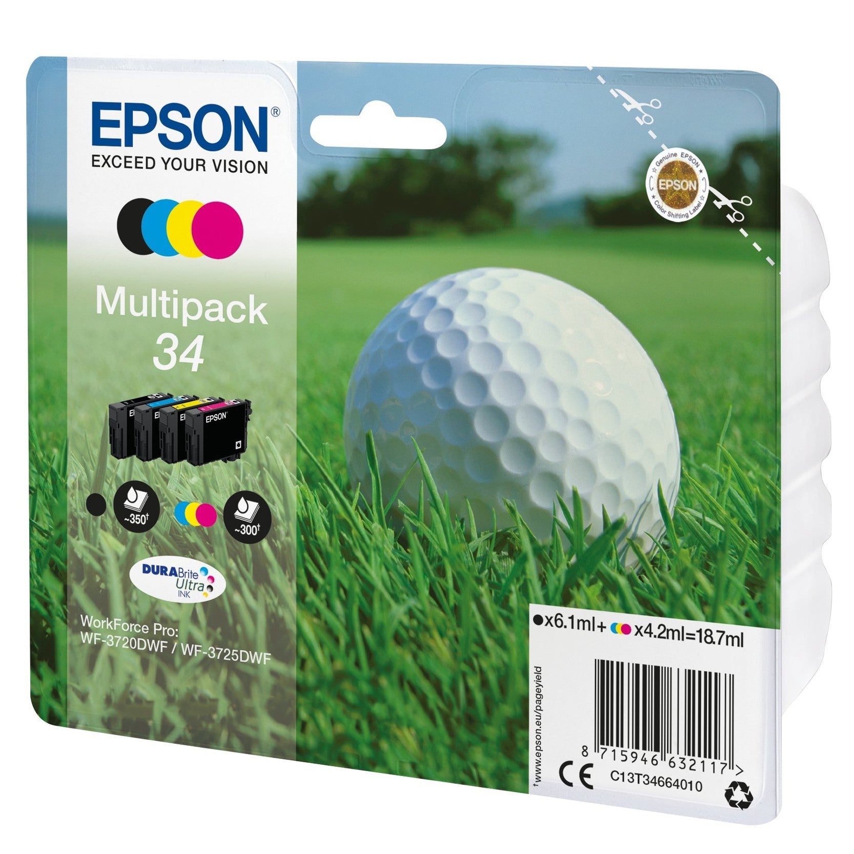 Tinteiro EPSON 34 Multipack 4 Cores para WorkForce Pro WF-3720/3725 Epson