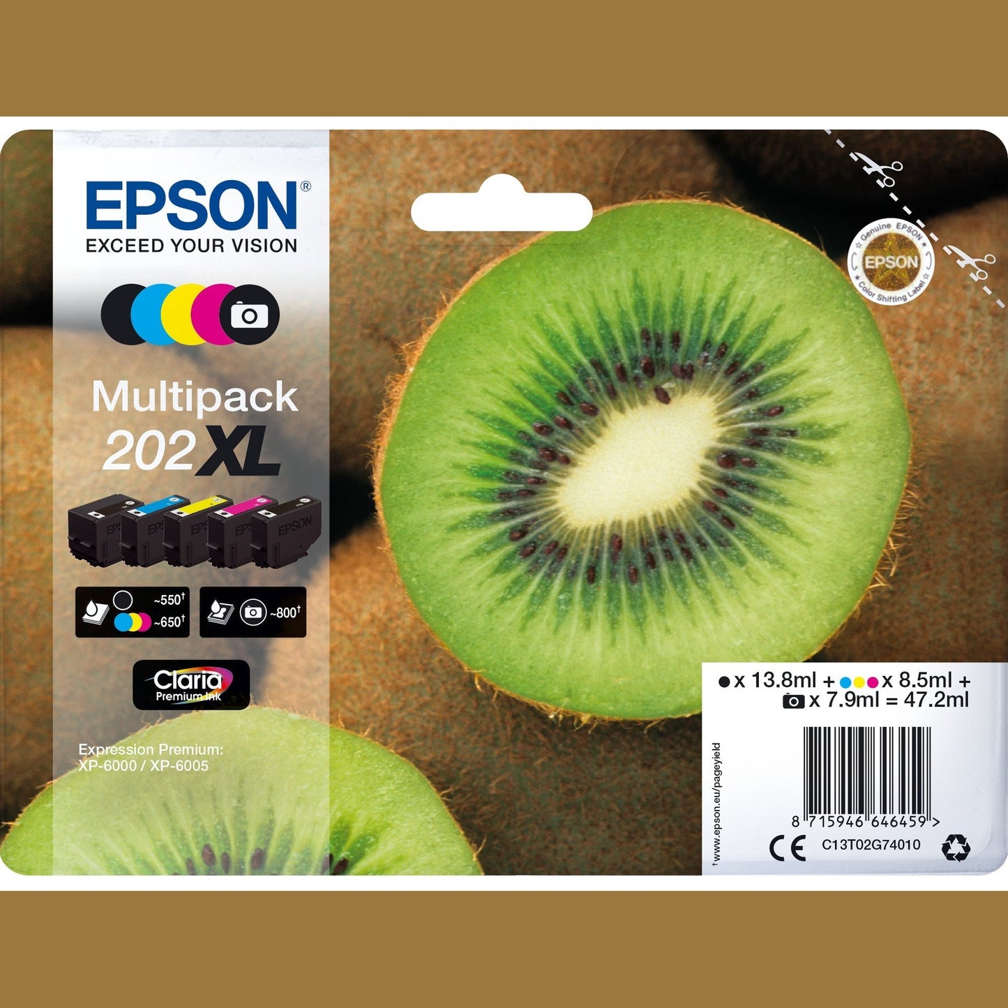 Tinteiro EPSON 202 XL Multipack 5 Cores para XP-6000/6100 Epson