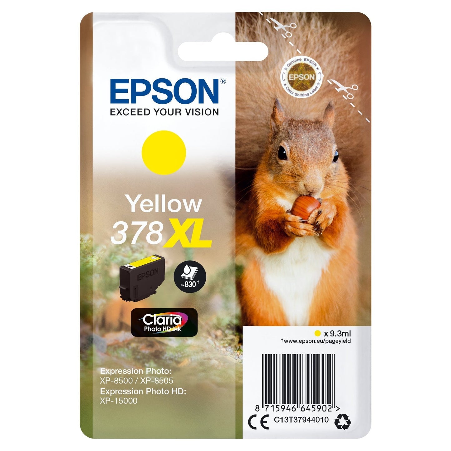 Tinteiro EPSON 378 Amarelo XL para Impressora Expression Photo Epson