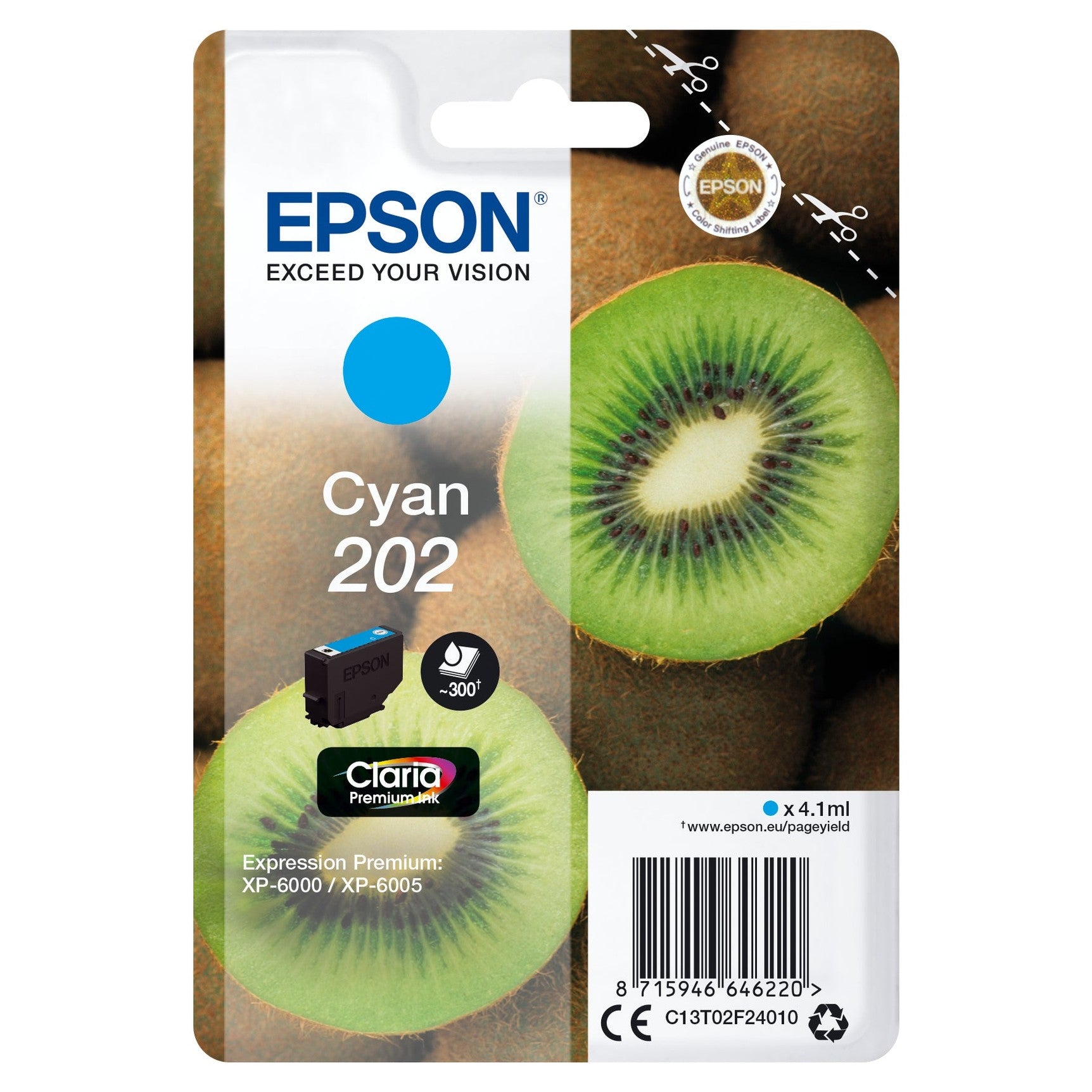 Tinteiro EPSON 202 Ciano - Expression Premium XP-600x/610x