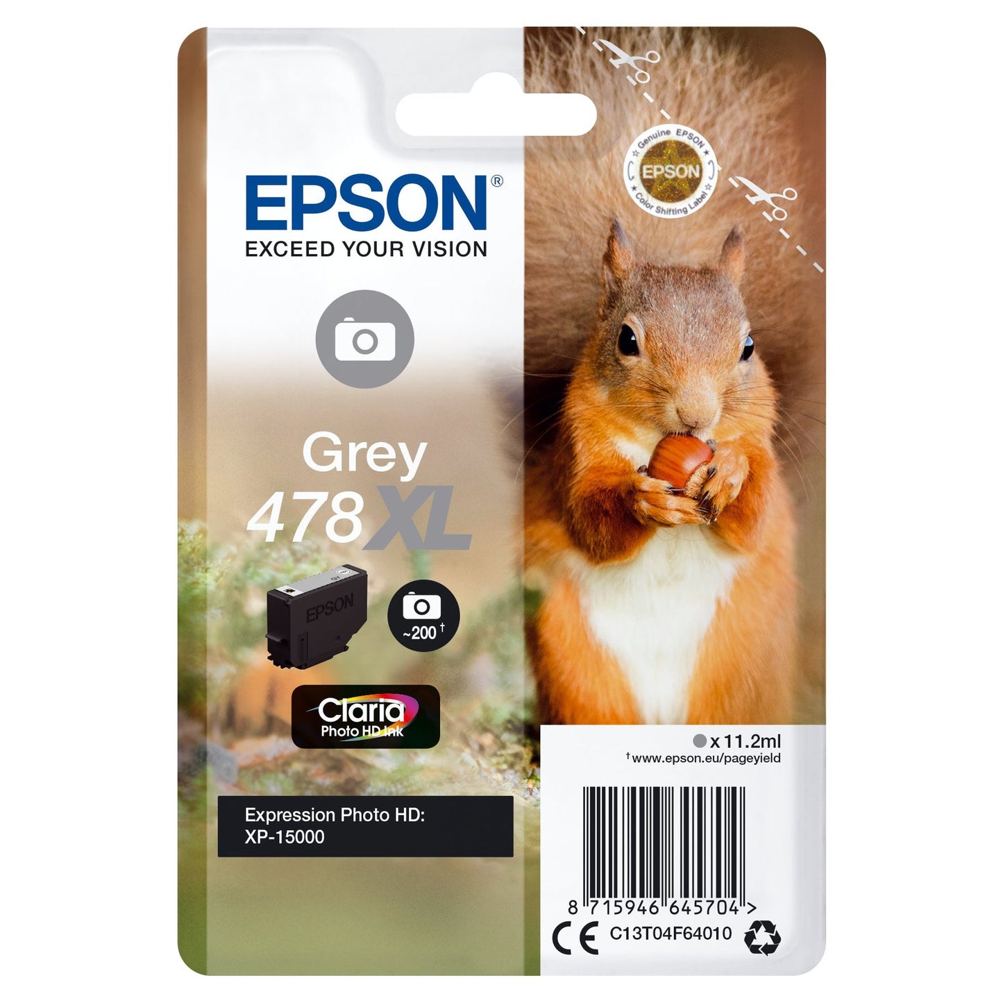 Tinteiro Epson 478XL Cinzento 11,2ml | Compatível e de alta qualidade