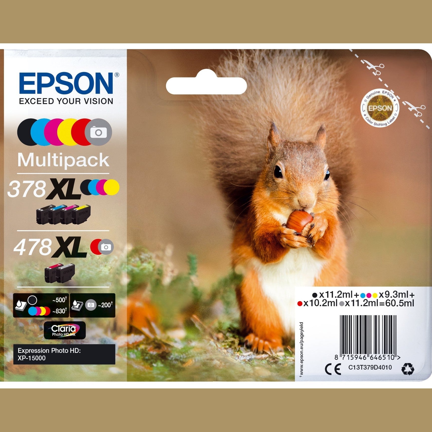 Tinteiro EPSON 378/478 Multipack 6 Cores XL para XP-15000 Epson