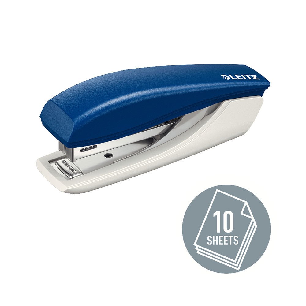 Bluepixel Equipamentos e Serviços Informáticos Lda | Agrafador Mini Leitz Nº10 - 10 Folhas, Azul, Modelo 5517 Leitz Agrafadores