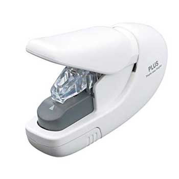 Bluepixel Equipamentos e Serviços Informáticos Lda | Agrafador Moderno Plus Flat-Clinch SL-106AB Branco para Papel Plus Agrafadores