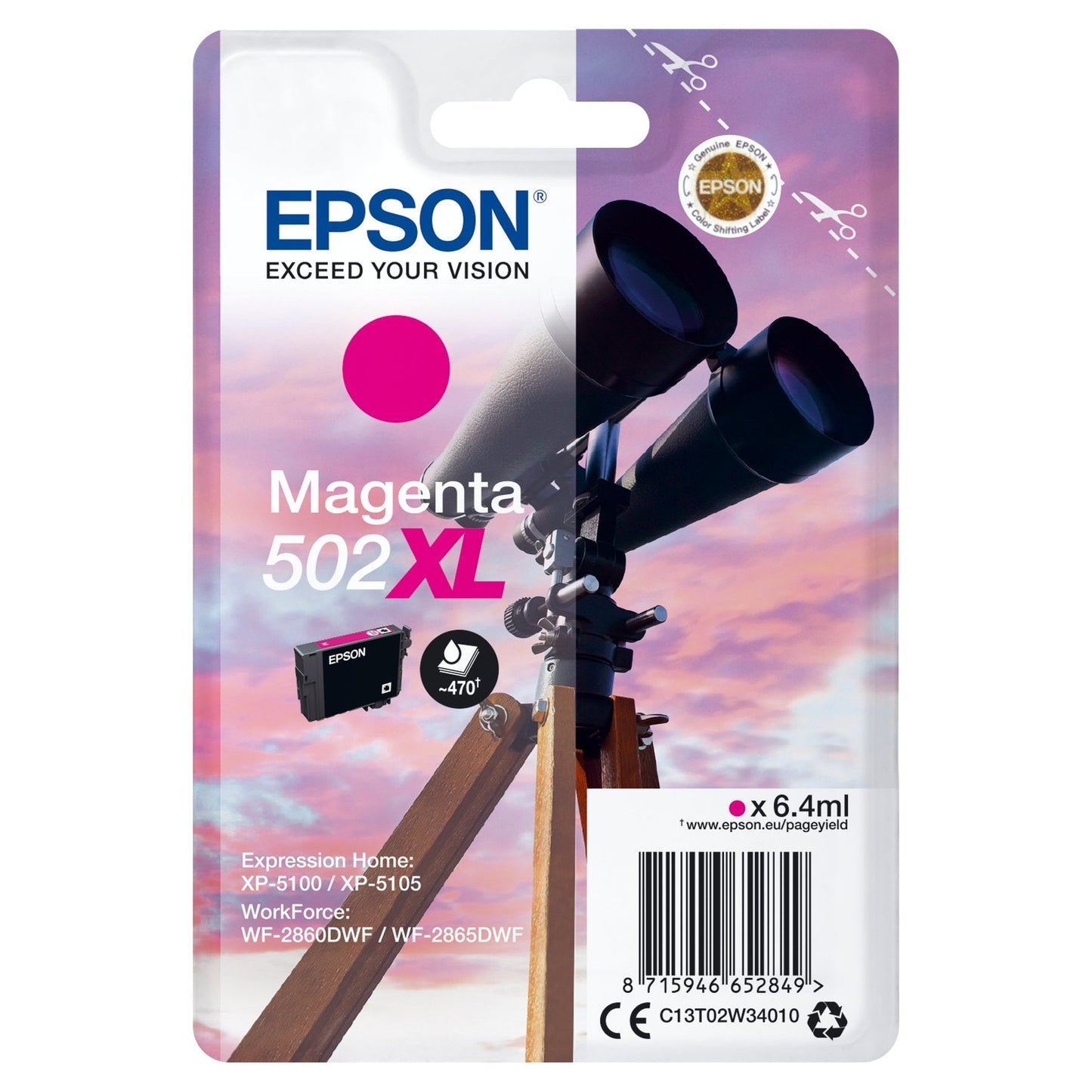 Tinteiro EPSON 502 Magenta XL para XP-51xx e WF-286x Epson