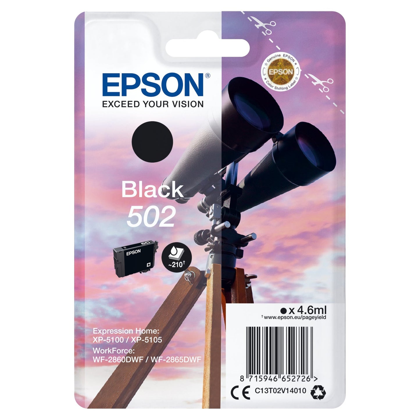 Tinteiro EPSON 502 Preto para XP-51xx e WF-286x | Alta Qualidade Epson