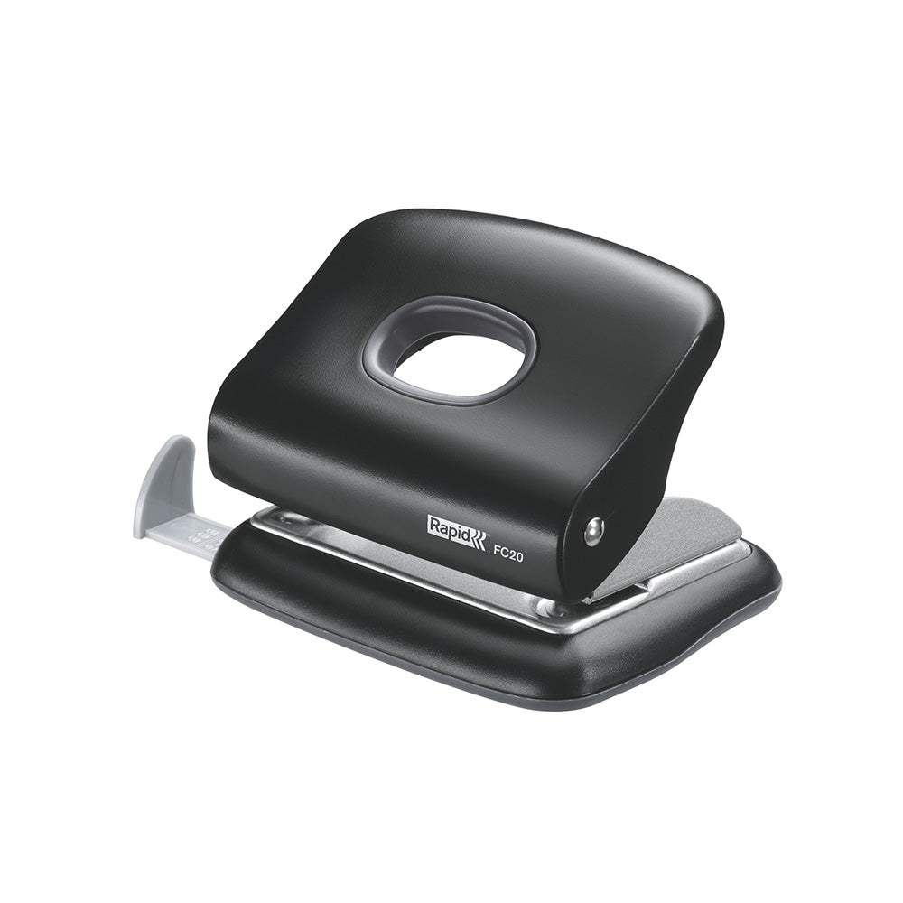Bluepixel Equipamentos e Serviços Informáticos Lda | Furador Rapid FC20 Preto para 20 Folhas - Novo Modelo Rapid Furadores