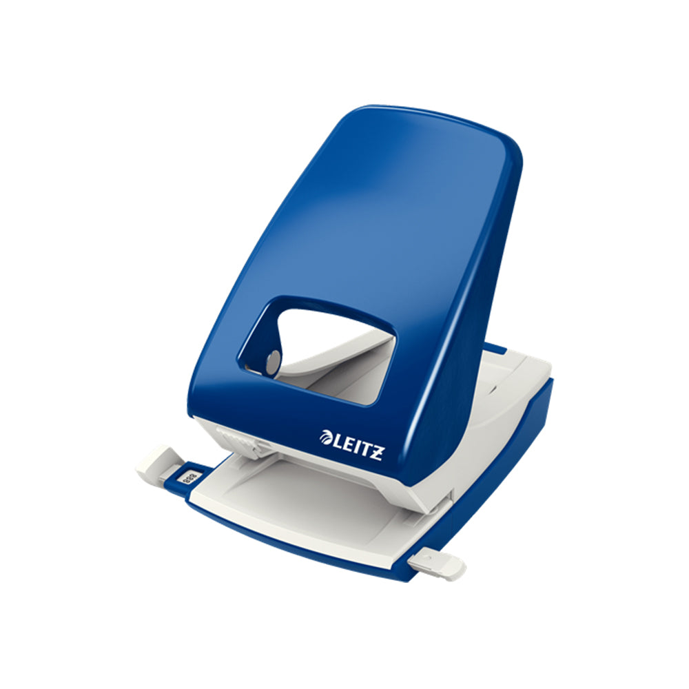 Bluepixel Equipamentos e Serviços Informáticos Lda | Furador Leitz 40 Folhas 4mm com Régua Azul — Modelo 5138 Leitz Furadores
