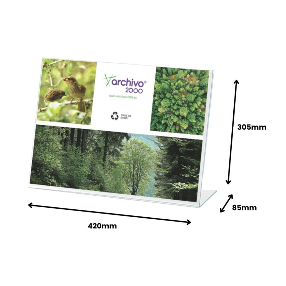 Expositor Mesa 085x420x305mm A3 em L Horizontal