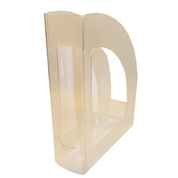 Bluepixel Equipamentos e Serviços Informáticos Lda | Porta Revistas de Plástico Cristal 32x25x8cm | Organizadores Elegant Neutral Porta Revistas