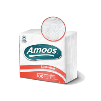 Guardanapos Brancos 22x22cm Amoos - Pacote com 100 unidades