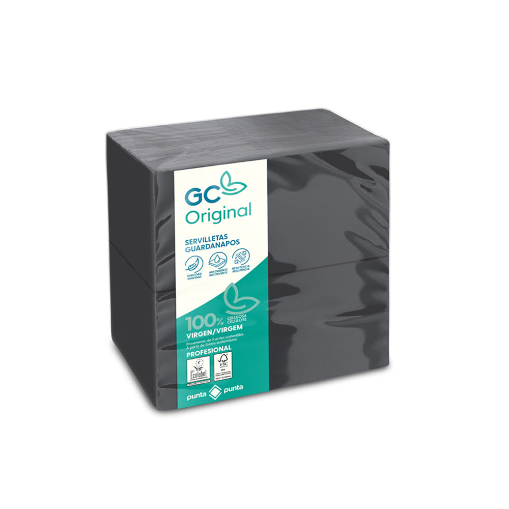 Guardanapos 30x40 1/6 2Fls Preto P&P 150un