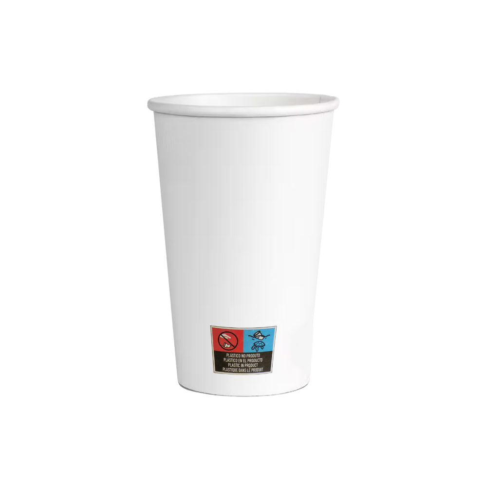 Copos de Papel Branco 355ml 12oz - Kit com 50 Unidades