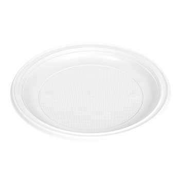 Pratos Plástico Branco 21cm - Pack com 50 unidades