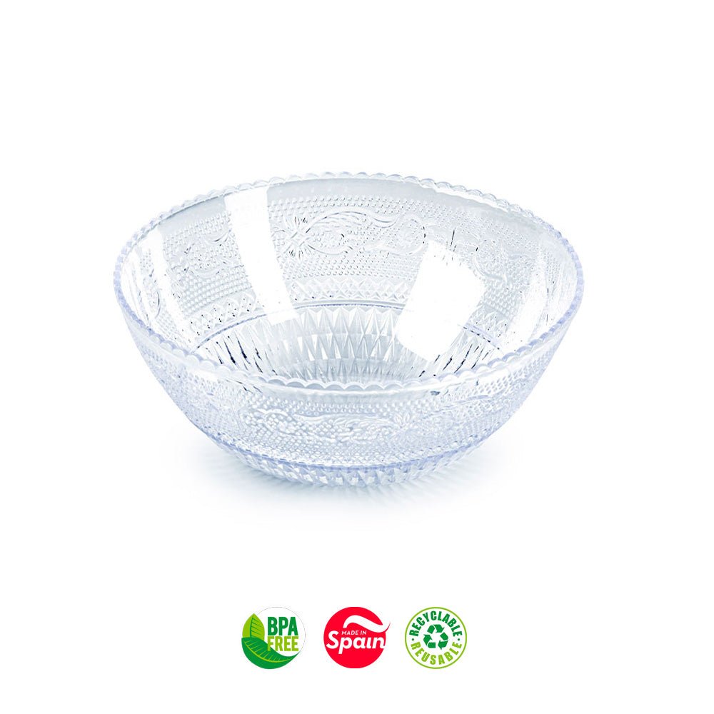 Tigela 13,5cm Plástico Reutilizável Cristal Transparente 1un