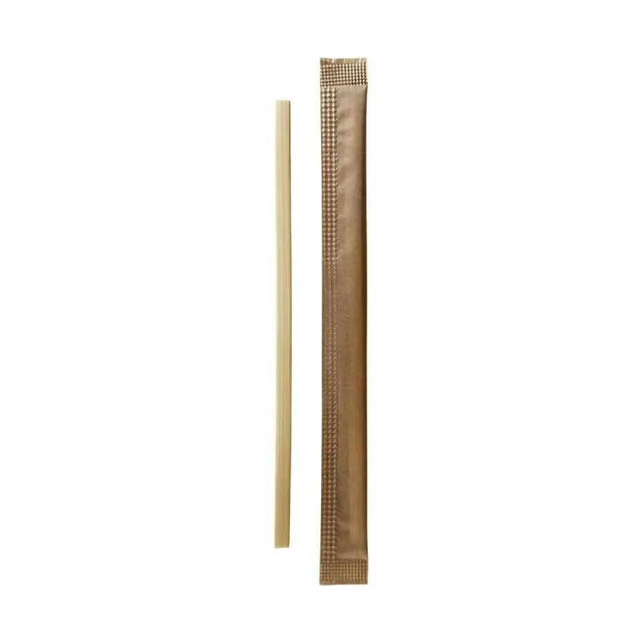 Mexedor de bebidas em bambu de 140mm, embalagem com 500 unidades, utensílio sustentável para coquetéis e bebidas.