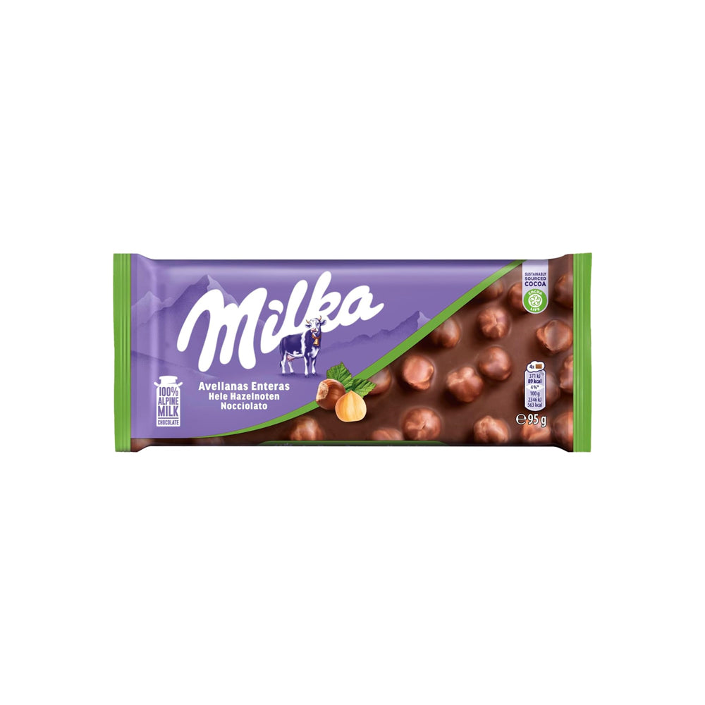 Tablete de Chocolate Milka Avelã Inteira 95g | Delícia Cremosa