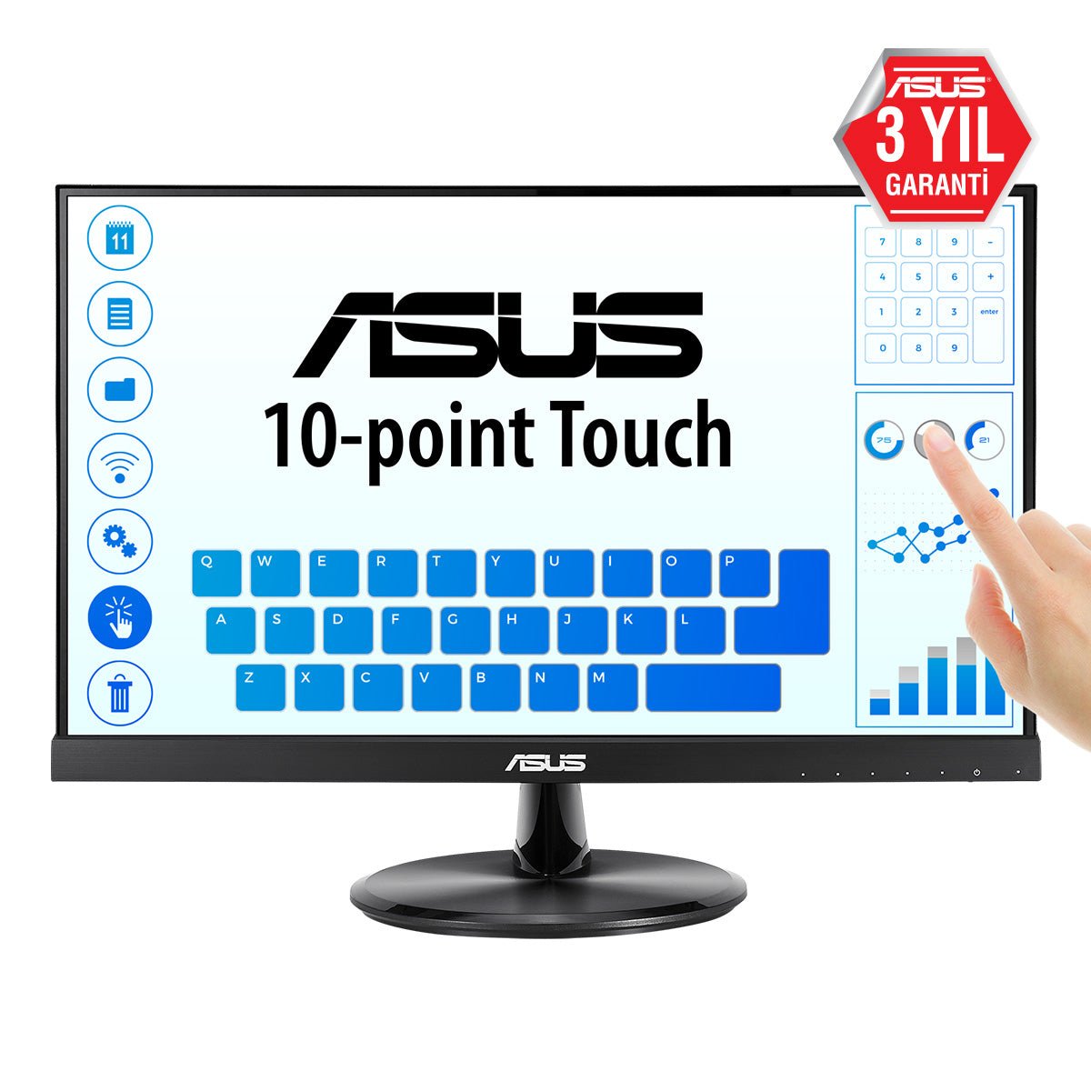 Monitor ASUS VT229H 21,5" FHD IPS Touch com HDMI, Flicker Free Asustek