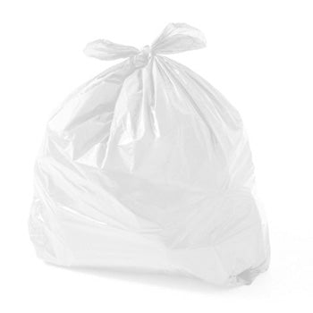 Sacos de Lixo 30L 55x60cm com Fecho - Branco, 14mic, 15 unidades