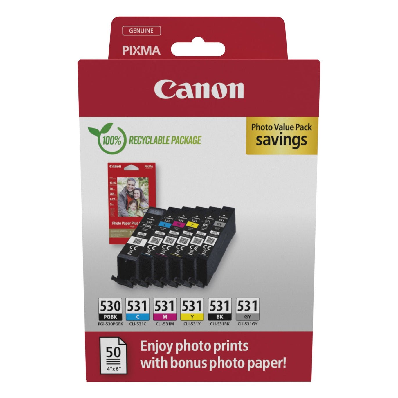 Tinta Canon PGI-530/CLI-531 Photo Value – Cores e Preto Canon