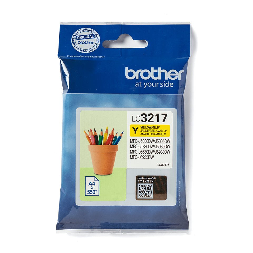 Tinta Amarelo Brother LC3217Y para MFC J5330DW/5730DW/6530DW/6930DW Brother