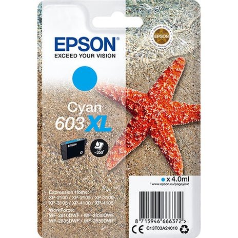 Tinta Cyan EPSON 603XL 4LB SinglePack para Impressoras Epson