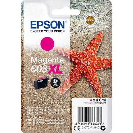 Tinta Magenta EPSON 603XL 1LB – Cartucho Original de Alta Qualidade Epson