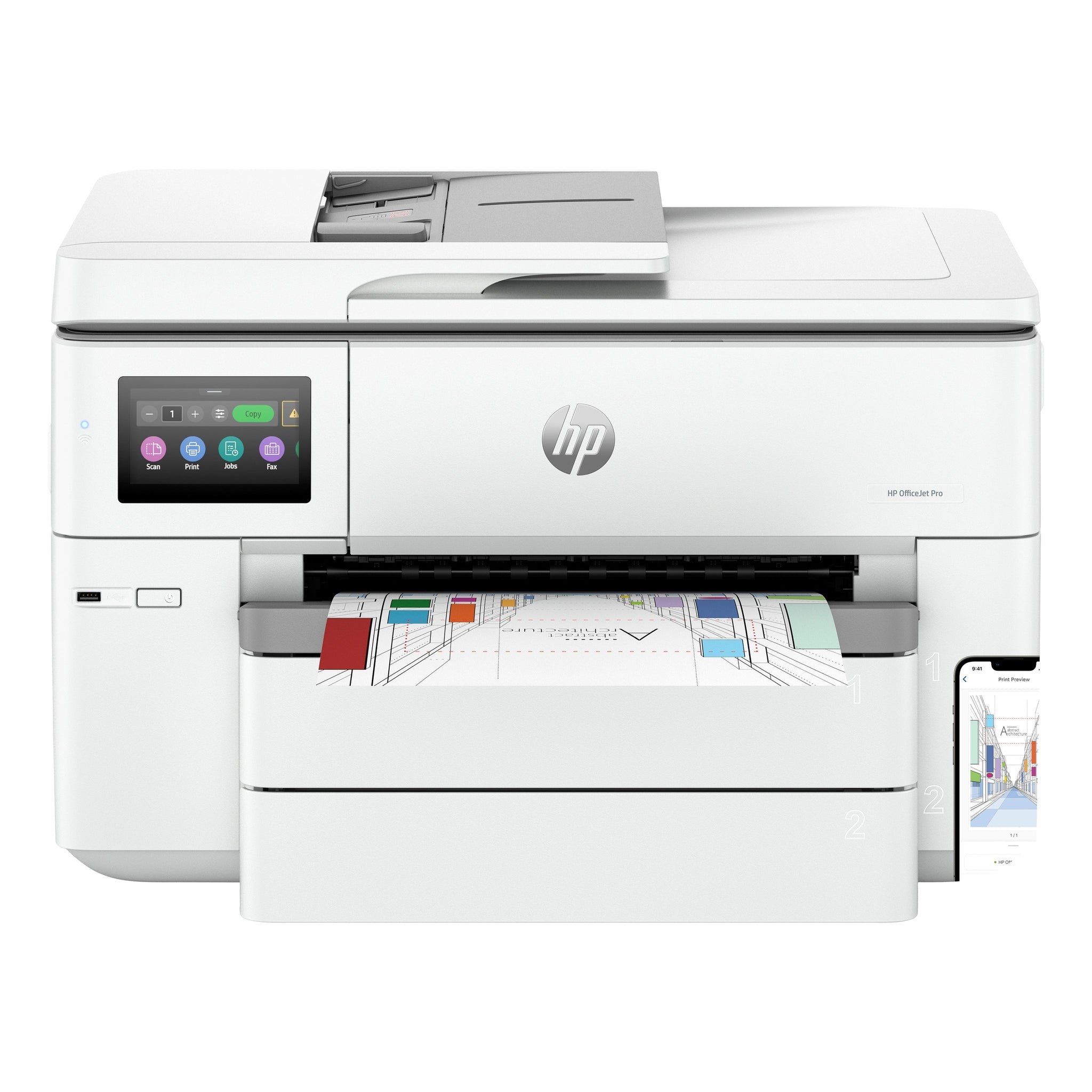 HP Officejet Pro 9730e Wide Format All-in-One MFP colour inkjet A3 A3 18ppm Copy 22ppm Print 250sheets USB LAN Wi-Fi Bluetooth