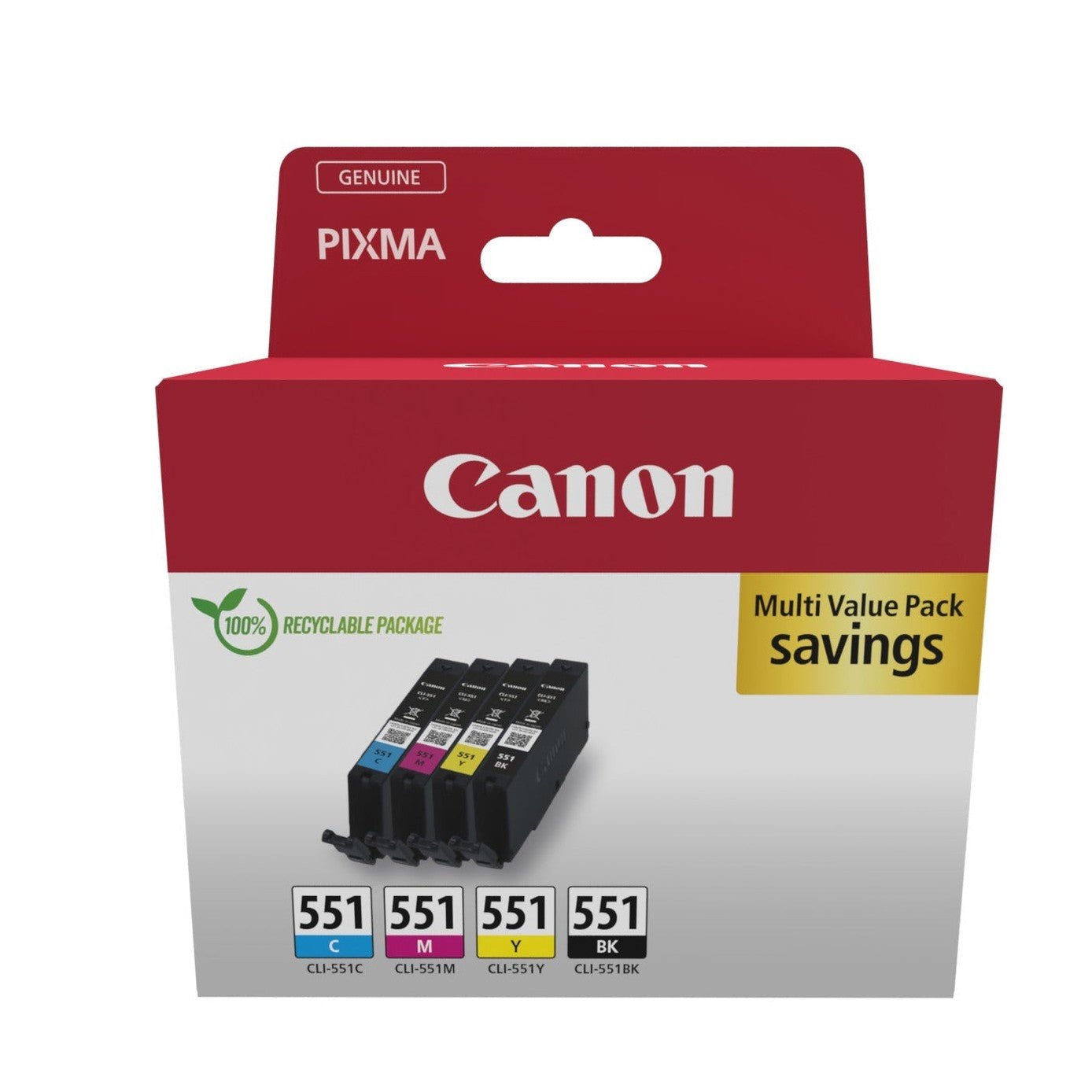 Cartucho de Tinta Canon CLI-551 Colorido e Preto para Impressora Canon