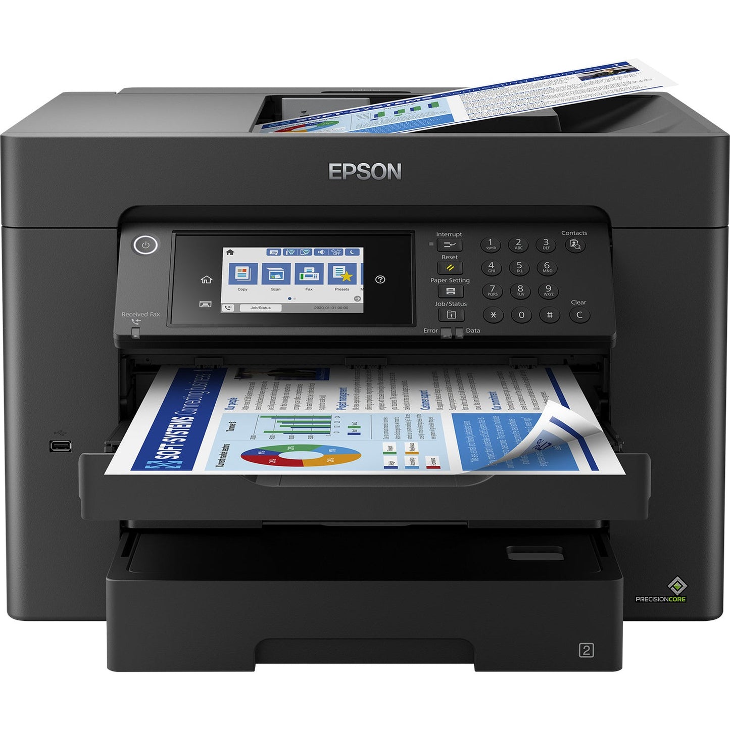 EPSON WorkForce WF-7840DTWF MFP colour ink-jet A3 297x420mm A3 25ppm print 550 sheets USB 2.0 LAN Wi-Fi USB host