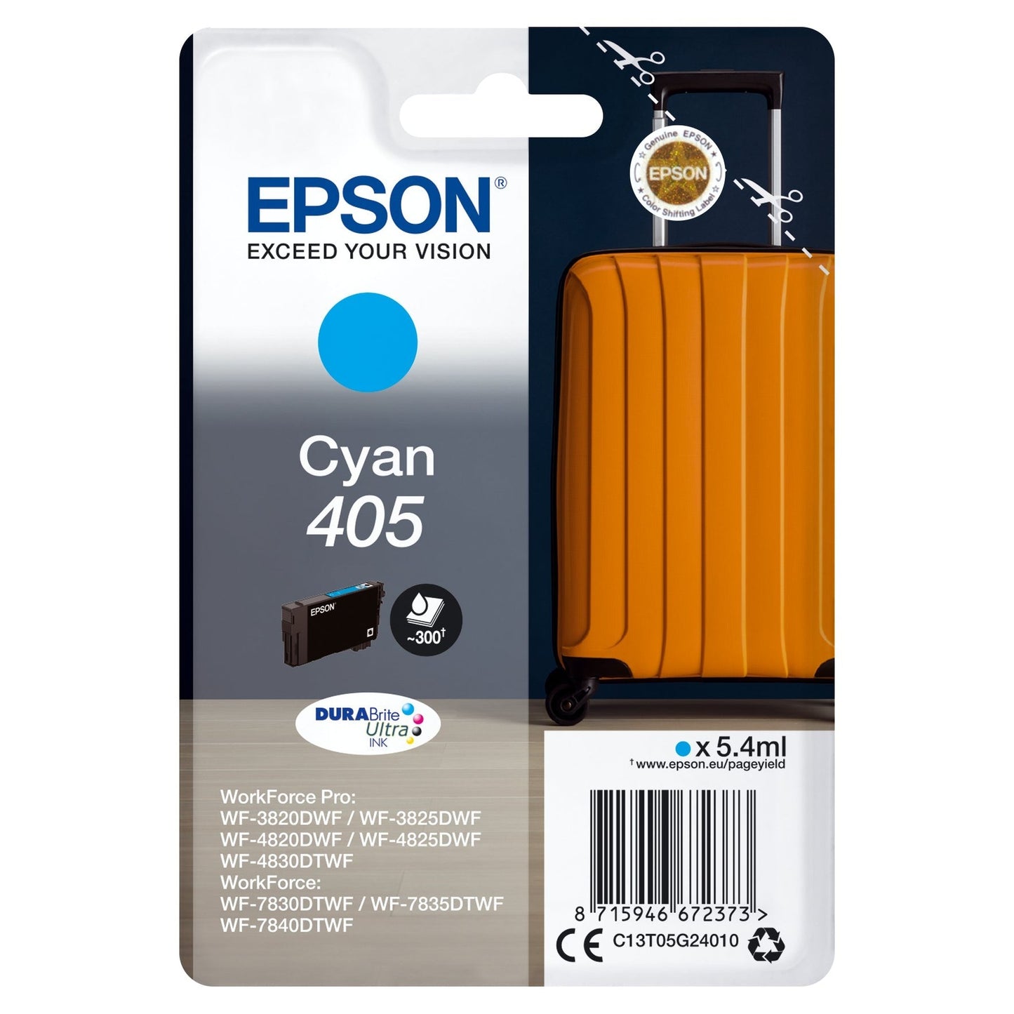 Tinta EPSON 6LB Cyan 405 com Durabrite Ultra - Cartucho Único Epson