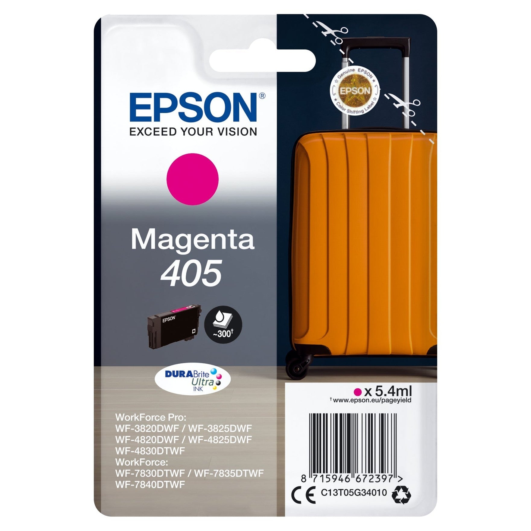 Tinteiro Magenta EPSON 2LB Singlepack 405 DURABrite Ultra Epson