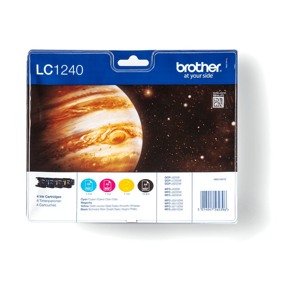 Tinteiro BROTHER LC1240VALBP Pack 4 Cores - MFC-J6510DW/J6710DW/J6910DW Brother
