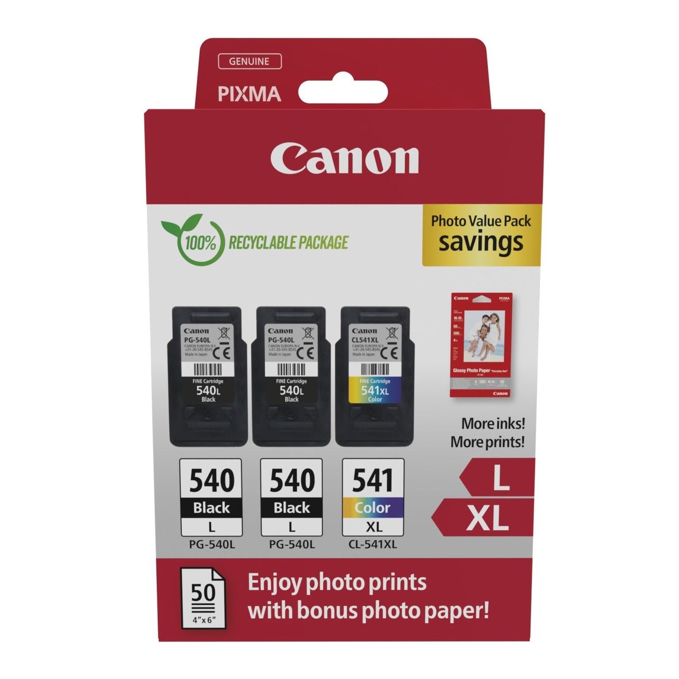 Cartucho de Tinta Canon PG-540L e CL-541XL para Impressora Multifuncional Canon