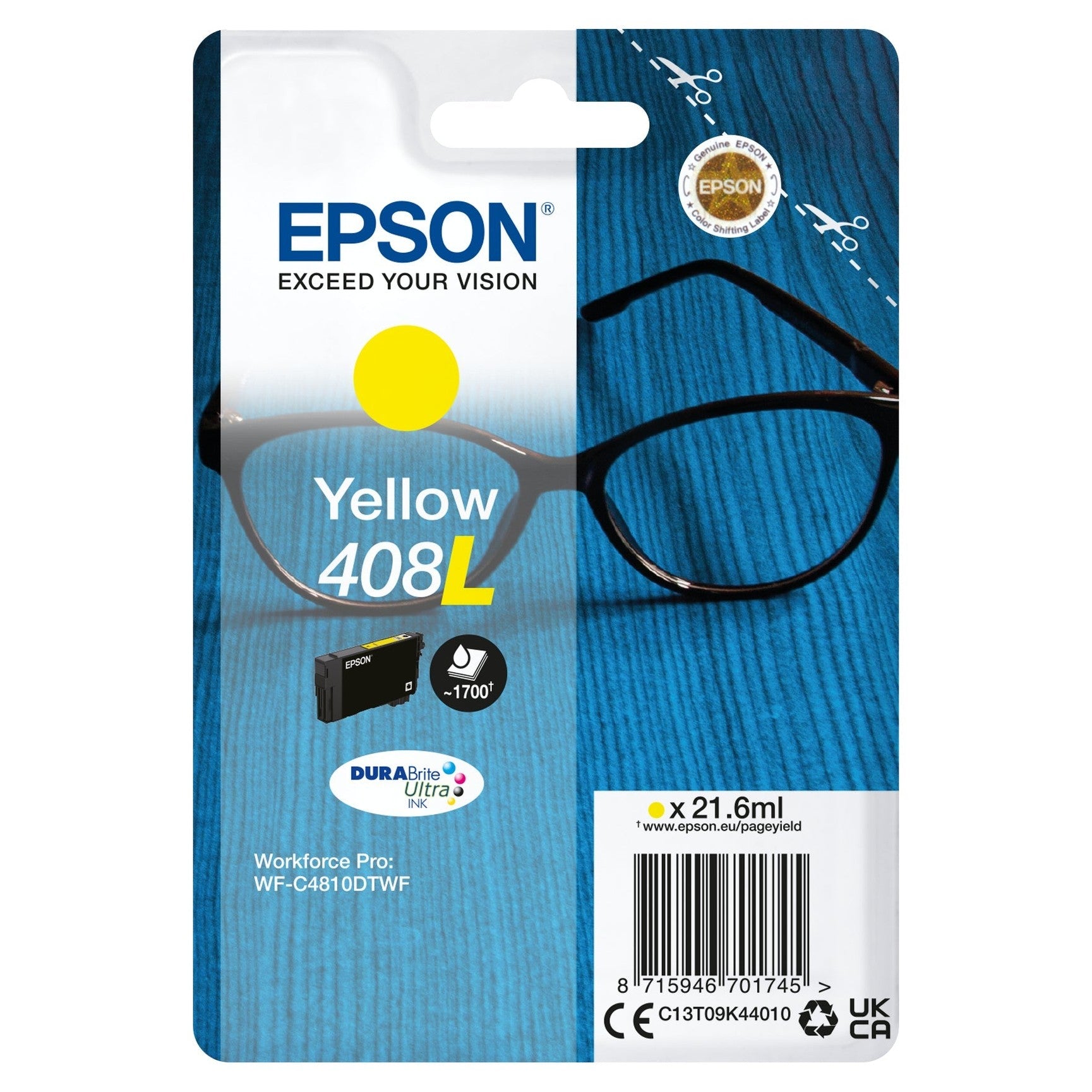 Tinta Amarela EPSON 6LB 408L Durabrite Ultra - Inkjet Original Epson