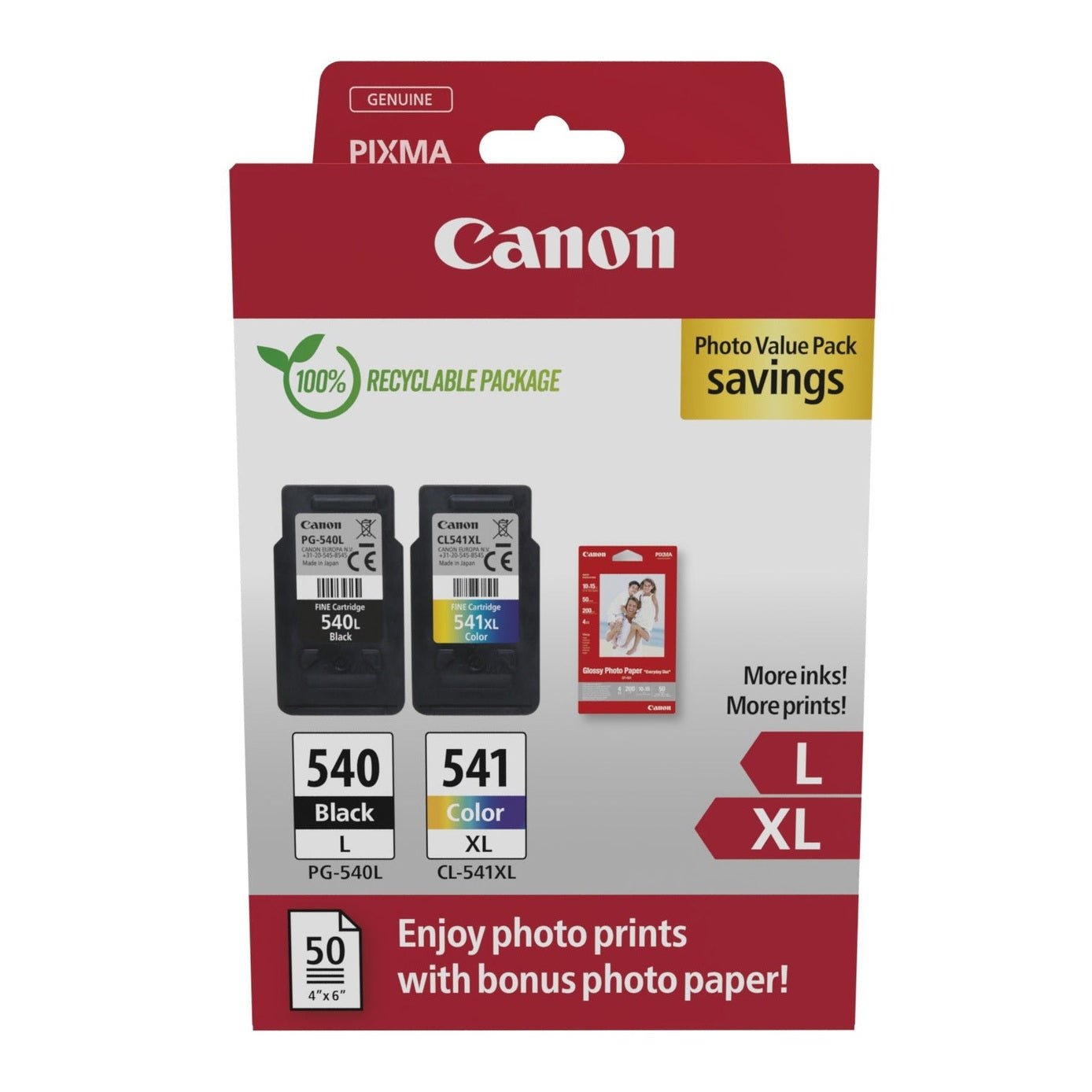 Cartucho de Tinta Canon PG-540L/CL-541XL para Impressoras Canon