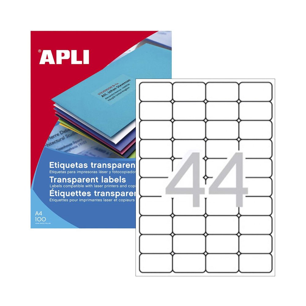 Bluepixel Equipamentos e Serviços Informáticos Lda | Etiquetas Resistentes 048,5x025,4mm - 20 Fls Transparente Apli 880 unidades Apli Etiquetas