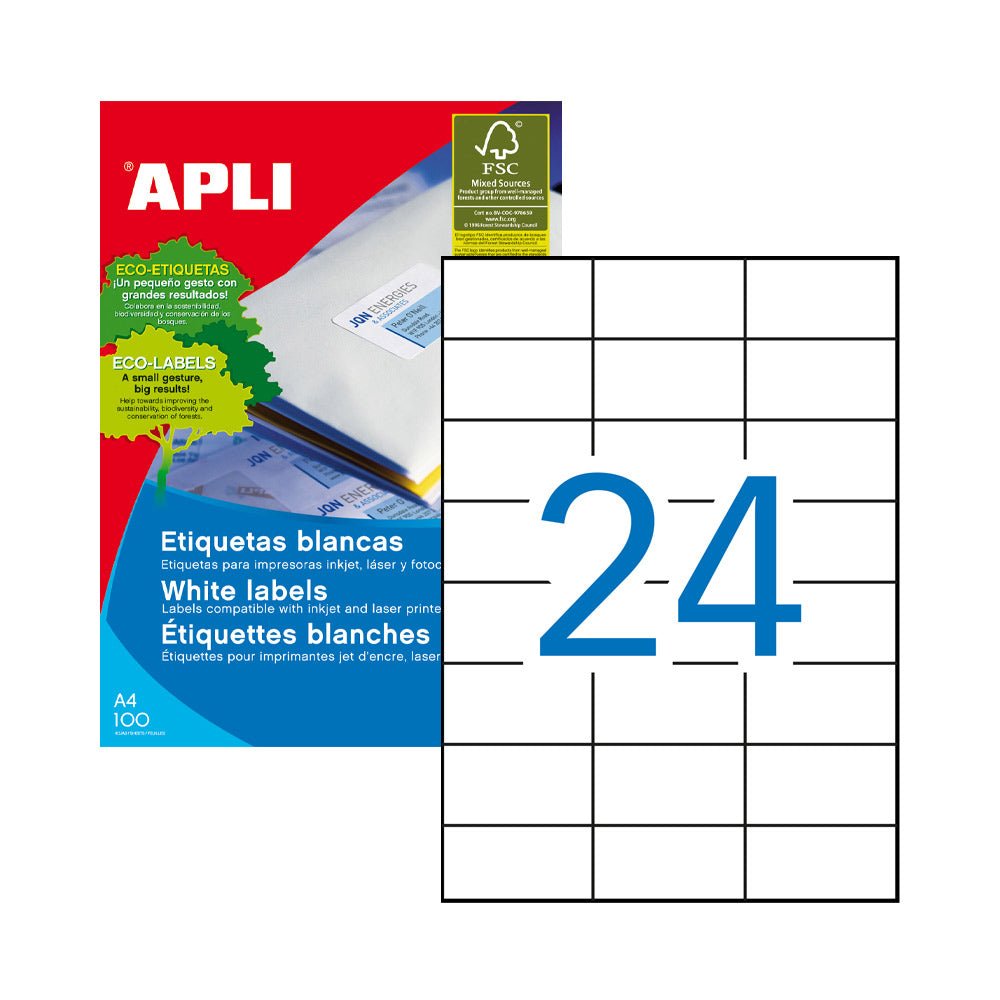Bluepixel Equipamentos e Serviços Informáticos Lda | Etiquetas 070x037mm 100 Fls - 2400 Unidades para Comércio Apli Etiquetas